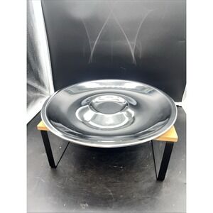 Vintage Kromex USA Round Silver Chrome Metal Serving Platter Tray 12"